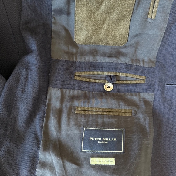 Peter Millar Excursionist Flex Blazer – Size 44R – Navy Wool-Silk Blend - Picture 8 of 9